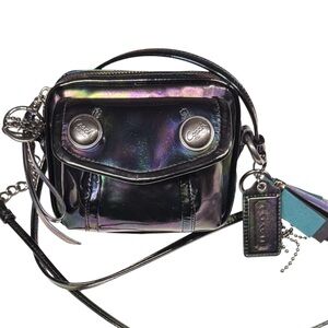 Rare Coach Poppy Oil Slick Boxy Bag in Black Patent Leather - Style No. 18925
